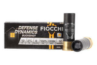 Fiocchi Defense Dynamics 12 Gauge 00 Buckshot Ammo is nickel plated